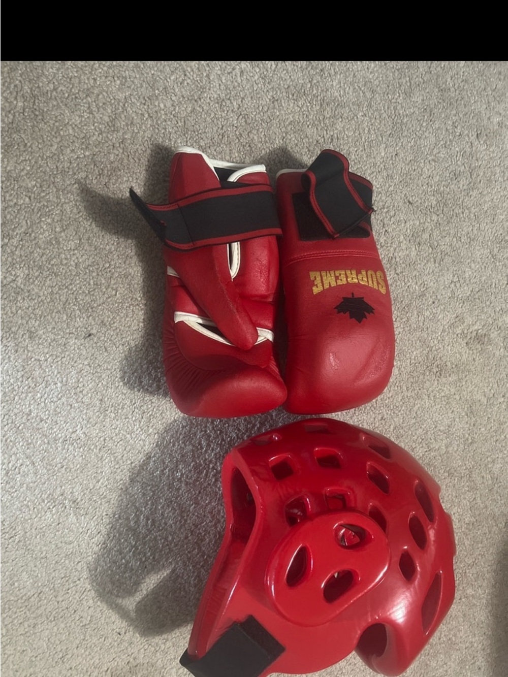 Supreme Red martial arts and Protective Headgear Set
